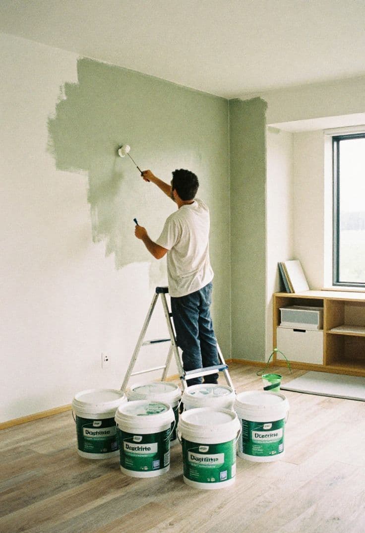 Painter working on a project